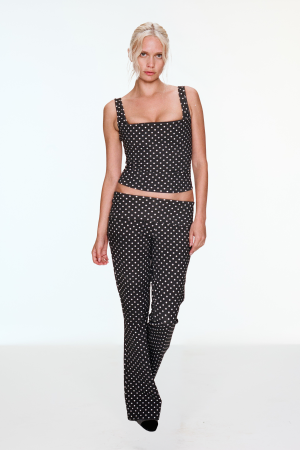 LUNA TOP – BLACK AND WHITE POLKA DOT
